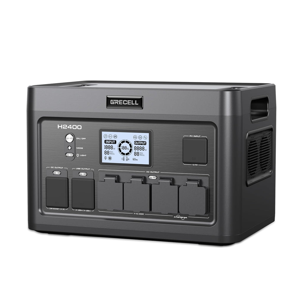 GRECELL 999Wh Solar Generator 1000W Portable Power Station for Outdoor