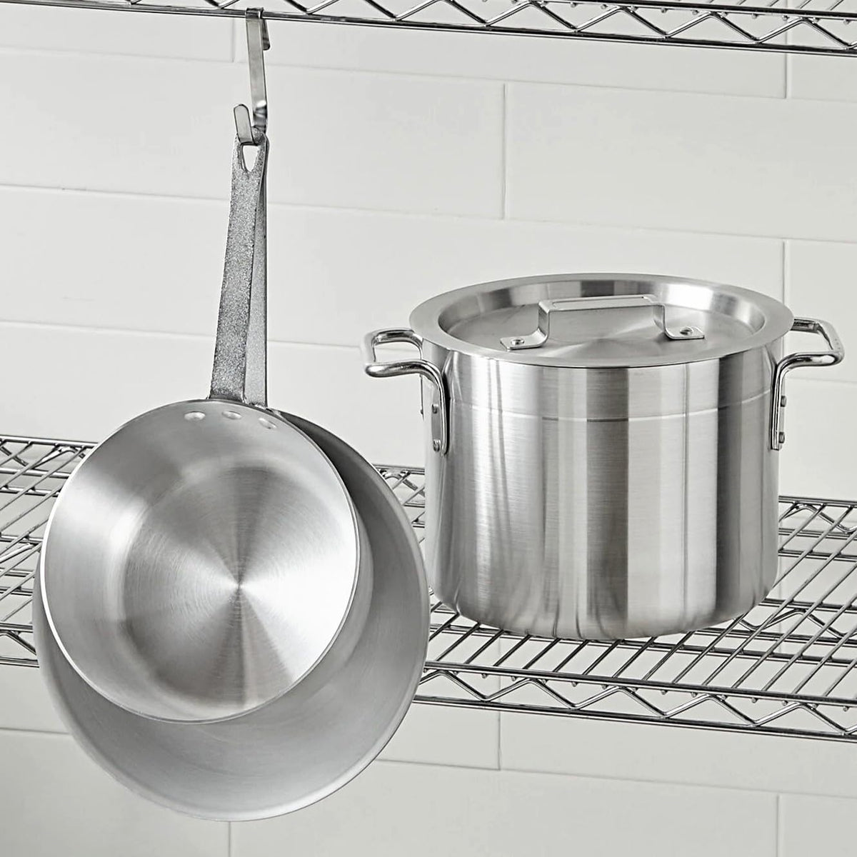 5-Piece Aluminum Cookware Set – Includes 2.75 Qt & 3.75 Qt Sauce Pans, 8 Qt Stock Pot with Cover, and 10" Fry Pan – Heavy-Duty Riveted Handles, Superior Heat Distribution (5-Piece Set)