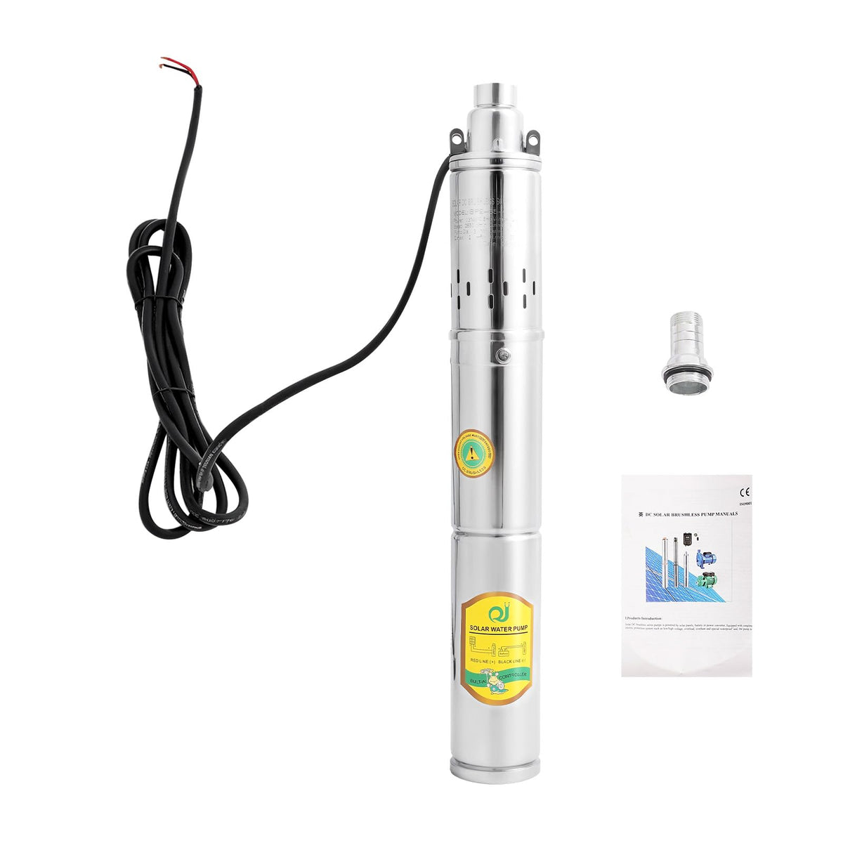 Deep Well Submersible Pump, 0.5HP 3In OD Deep Well Pump, 213.25Ft Head, 1In Outlet Stainless Steel Water Pump for Construction, Water Supply
