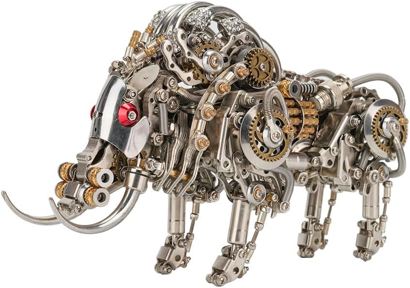 3D Puzzle Chinese Four Holy Beasts Model Kit, DIY Assemble Steampunk Mechanical Azure Dragon with Movable Joints, Creative Handcrafted Metal Art Craft Desktop Display & Decoration for Adults