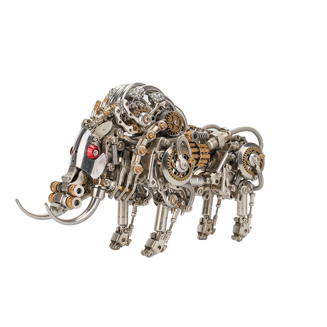 3D Metal Puzzle Animal Model Kit, 1000PCS DIY Assemble Steampunk Mechanical Lizard Model with LED Light, Creative Handcrafted Metal Art Craft Desktop Display & Decoration for Adults