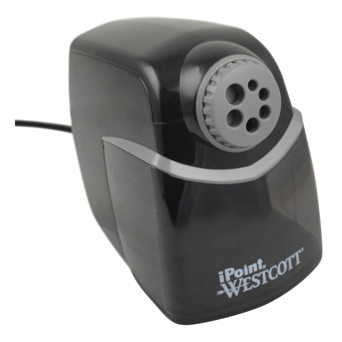 Westcott iPoint Evolution Axis Heavy Duty Electric Pencil Sharpener for Classroom, Black and Silver