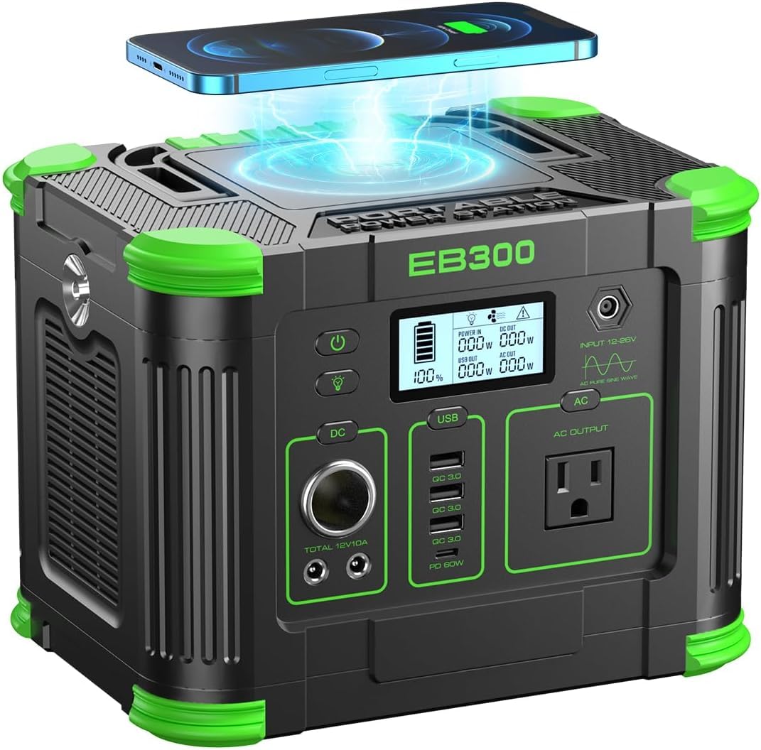 Portable Power Station 500W (Peak 1000W), 519.48Wh Solar Generator Power
