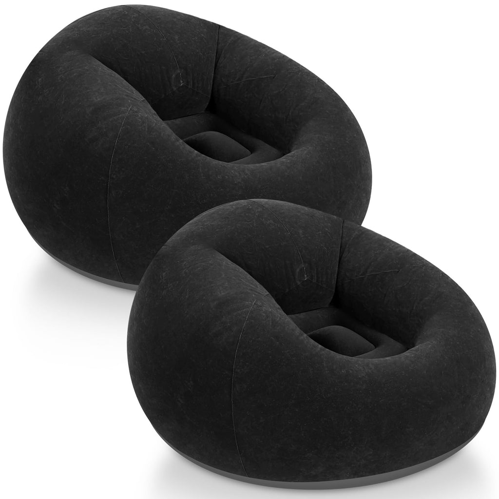 Realspring Inflatable Bean Bag Chairs,Coffee,4 Pcs