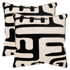 SAFAVIEH Maize Modern Throw Pillows Set of 2, 24x24 Black PIL162A-2424-SET2