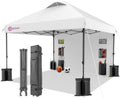 10x10 Pop Up Canopy with Sidewall, One Push Easy Setup, White