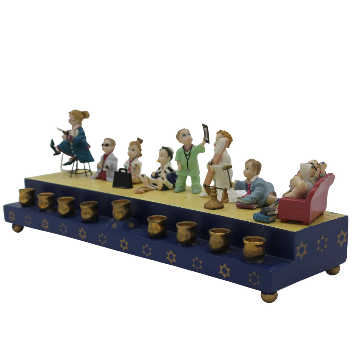 Majestic Giftware Silver-Plated Chanukah Oil Menorah (MN-HA17019B) | Fits Standard Chanukah Oil Cups and Large Candles | Durable & Long-Lasting Quality | Hanukkah Menorah - 3” High