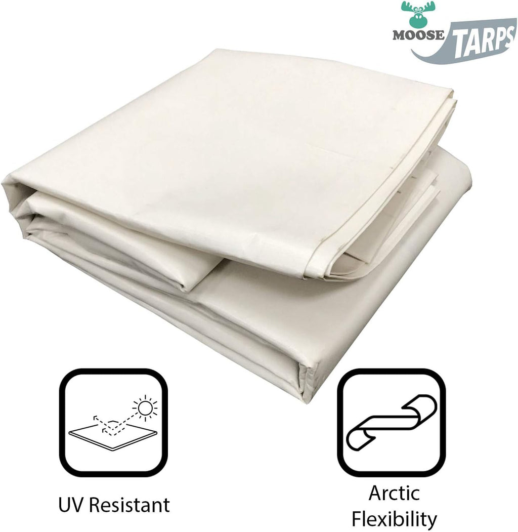 Heavy Duty Tarp, 12mil Thick PVC Vinyl, 10' x 12', White