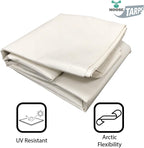 Heavy Duty Tarp, 12mil Thick PVC Vinyl, 10' x 12', White