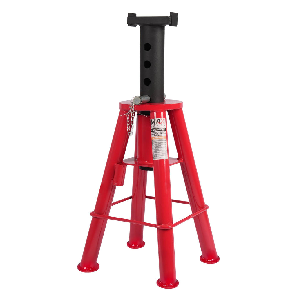 Maxority 10 Ton (20,000 lbs) Capacity Heavy-Duty Medium Profile Pin Type Adjustable Jack Stand for Trucks & Equipment, 1 Pair