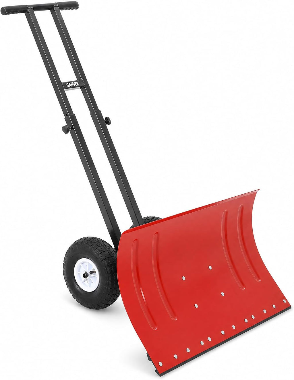 Snow Shovel with Wheels, 29" W x 16.54" H, Double Rod, Red