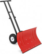 Snow Shovel with Wheels, 29" W x 16.54" H, Double Rod, Red