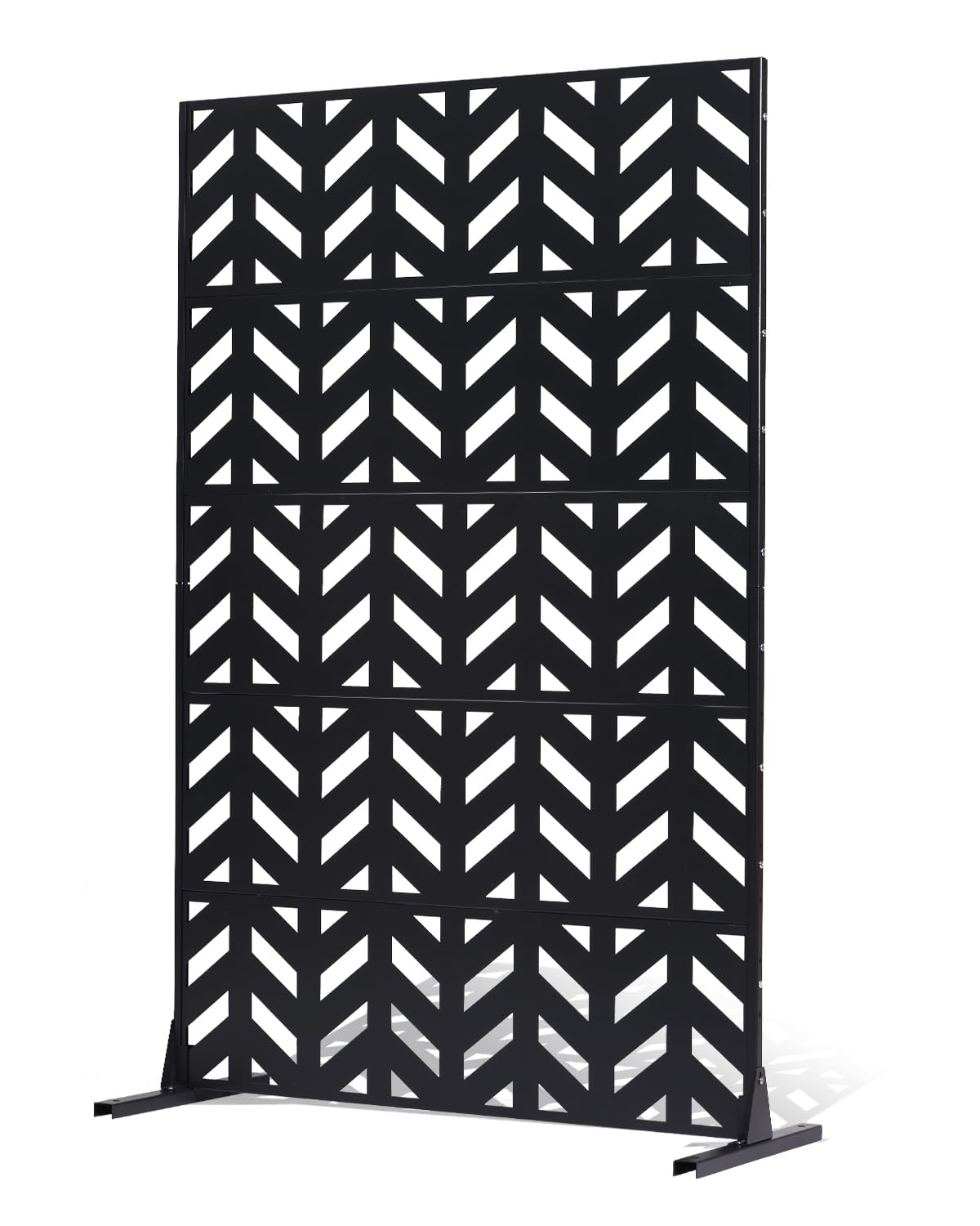 VEVOR Wooden Privacy Screen, 36" W x 73" H Outdoor Privacy Screen, Freestanding Wood Privacy Panel with Stand, Decorative Patio Privacy Screen, Outdoor Divider for Balcony Patio Lawn Garden