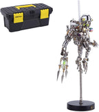 3D Metal Puzzle Animal Model Kit, 700PCS DIY Assemble Steampunk Mechanical Diver Ape with Glowing Trident, Creative Handcrafted Metal Art Craft Desktop Display & Decoration for Adults