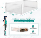 8-Piece Boot and Shoe Storage Box, Stackable Clear Plastic Shoe Box, Space-Saving Shoe Organizer for Boots, Sneakers, and High Heels, Clear