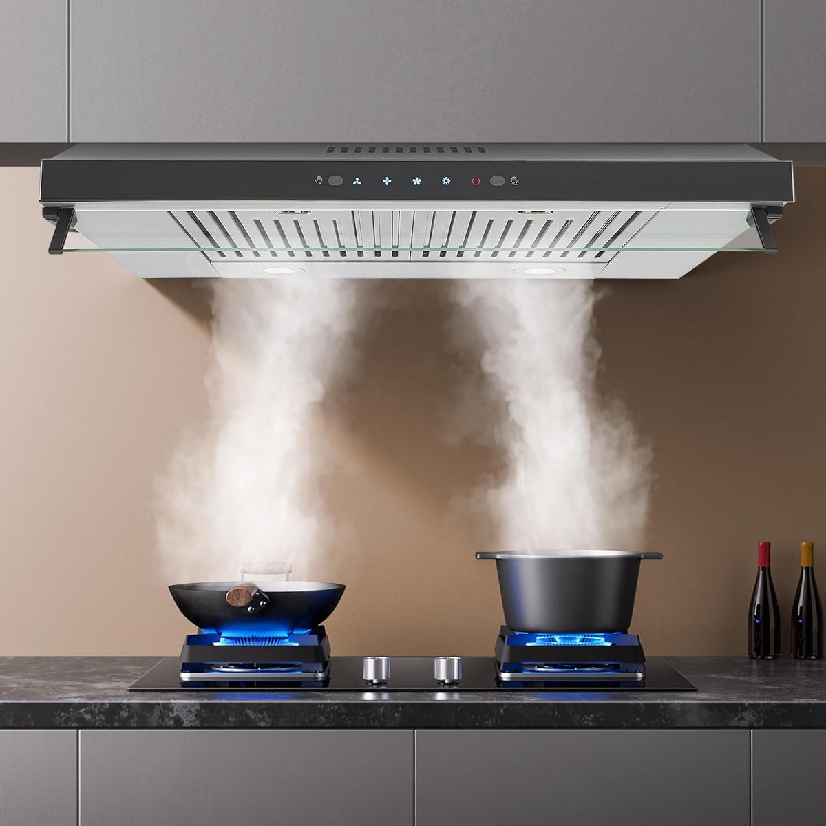 Range Hood 24 Inch Under Cabinet 350CFM Dual Motor 3-Speed Stainless Steel
