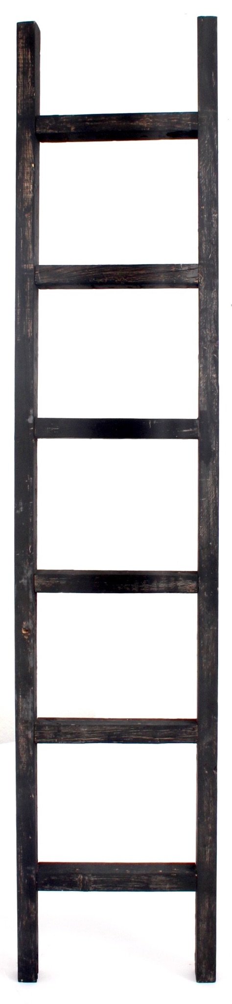 BARNWOODUSA 5 FT Decorative Ladder, Reclaimed Wood Ladder - Smoky Black