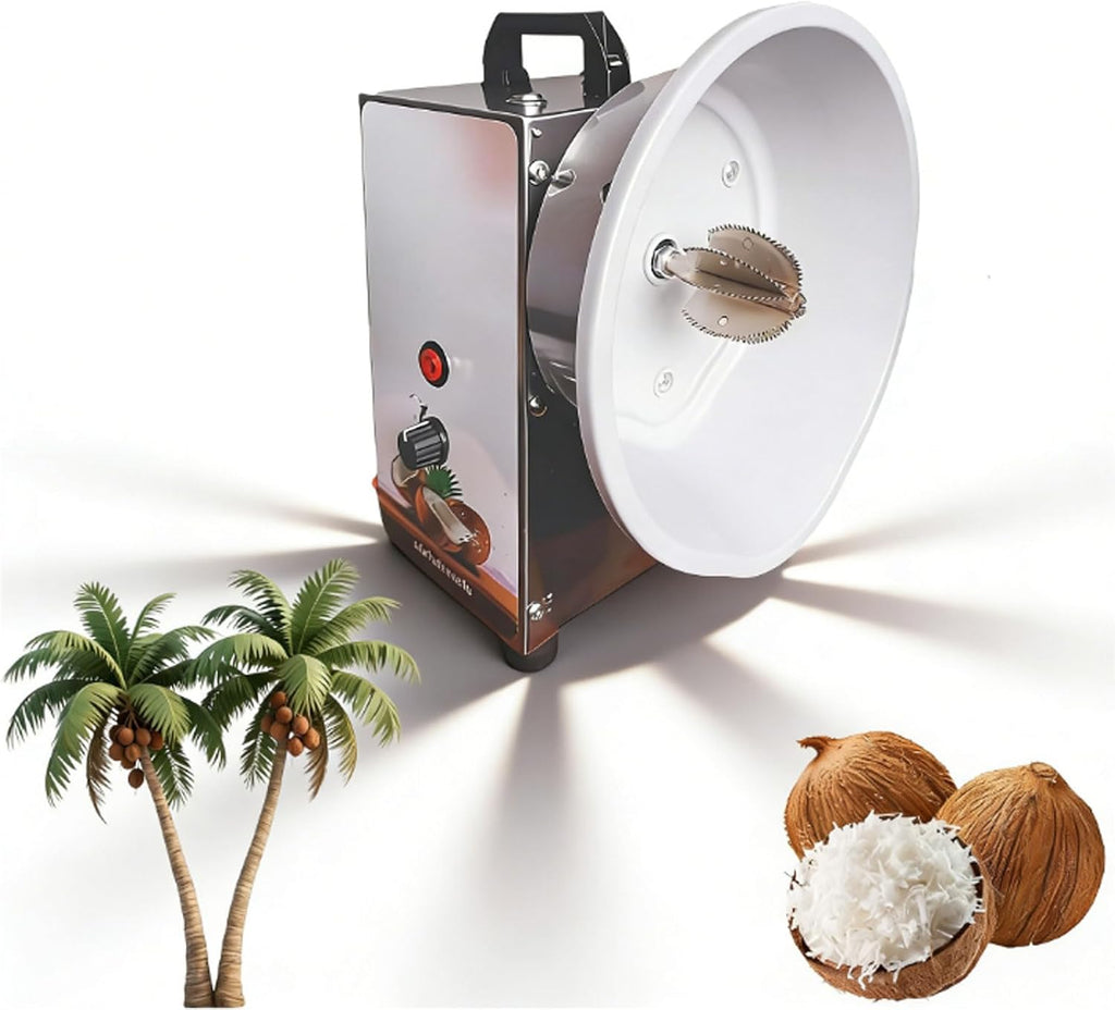Coconut Scraper Grater Machine, Vertical Coconut Processing Grinder Shredder 3 Speeds Adjustable Processing Machine, Electric Coconuts Meat Removal Tool for Handles & Feet (1 pc)