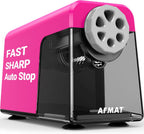 AFMAT 6-Hole Heavy Duty Electric Pencil Sharpener and Robot Pencil Sharpener