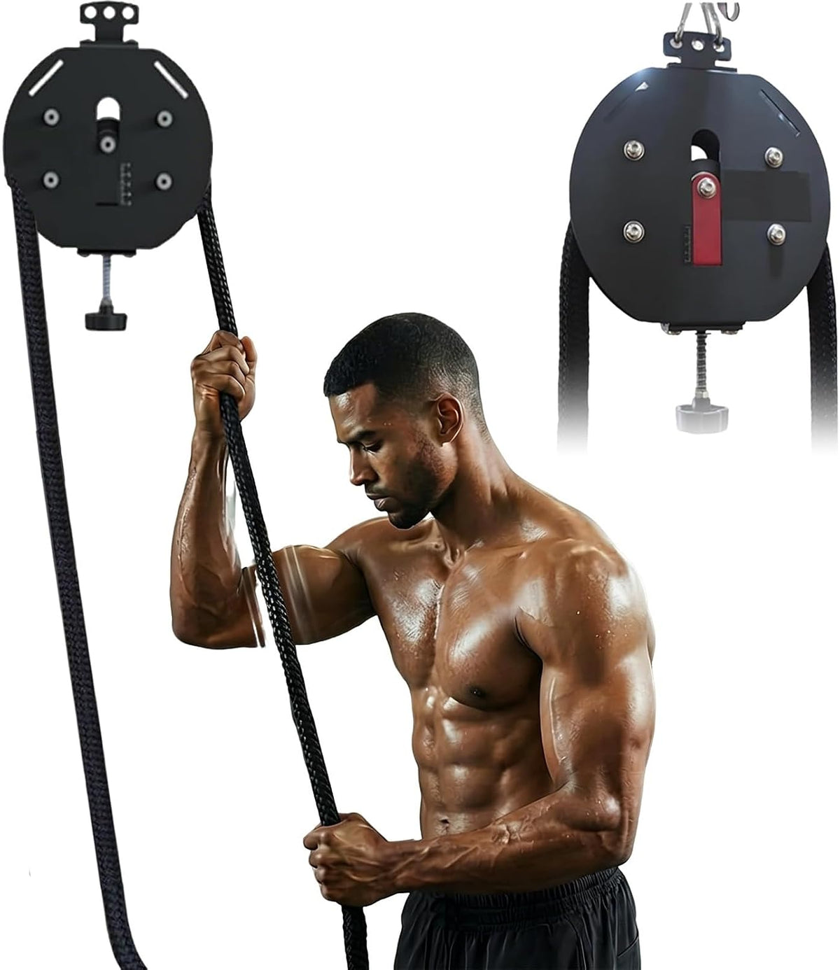 Portable Infinity Ropes Machine, Closed Loop Nylon Rope Trainer for Grip, Arms, Back and Body Coordination Exercises, Home Gym Pulley System