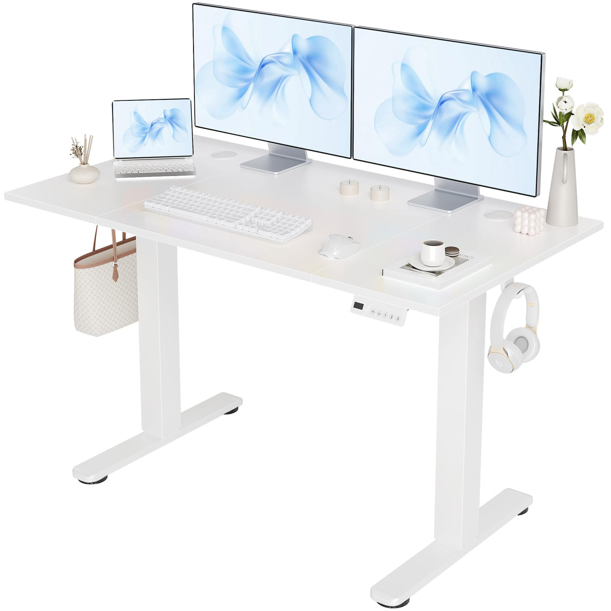 Claiks Electric Height Adjustable Standing Desk, 32x19 Inch, Nature