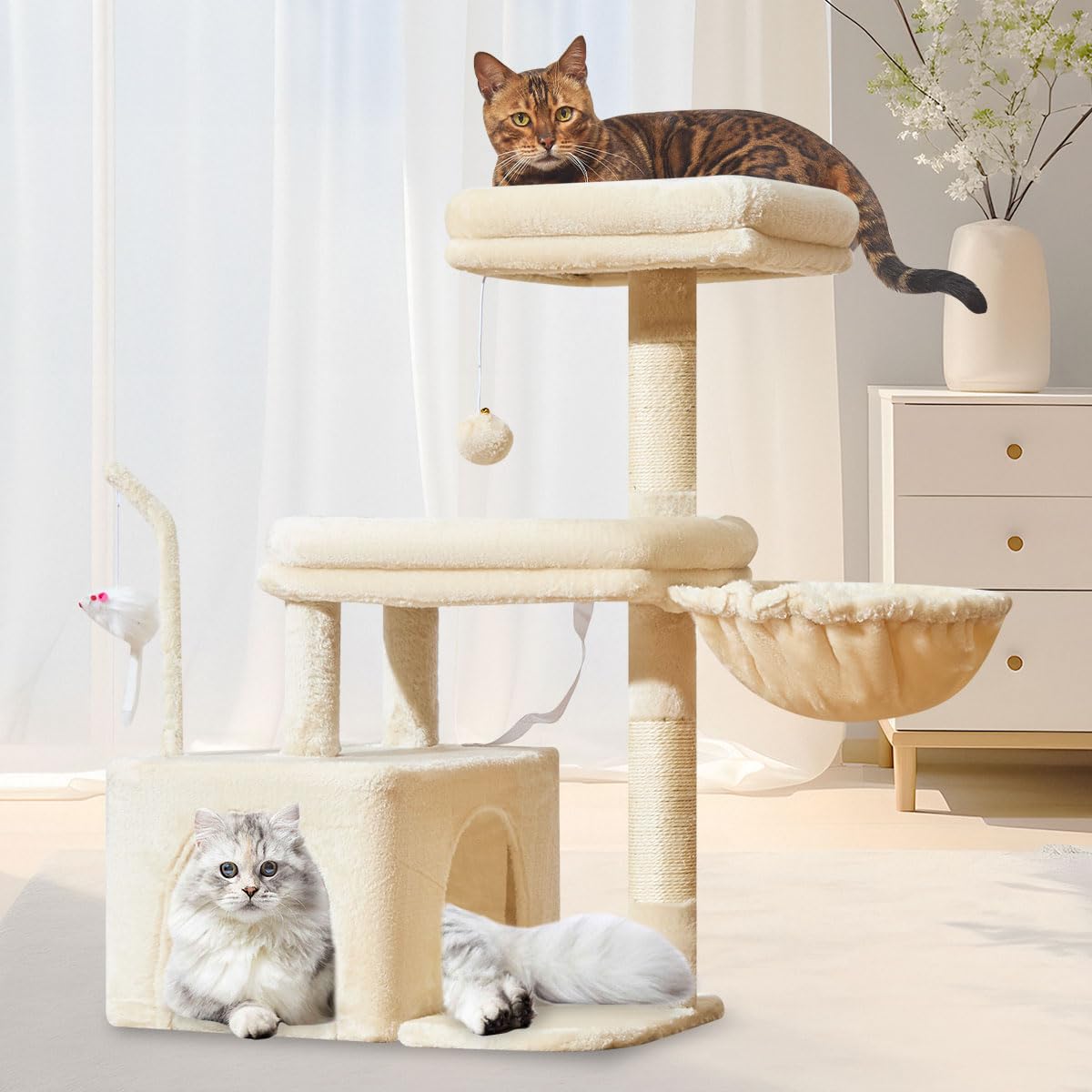 Taoqimiao 79in Cat Tree, Tall Large Cat Tower for Indoor Adult Cats S10G