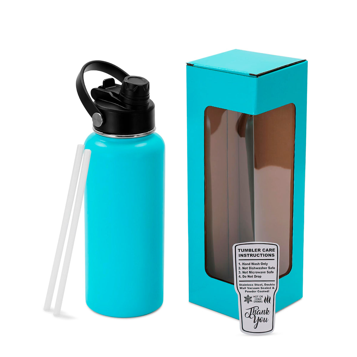 makerflo 32oz Powder Coated Hydro Water Bottle Blanks, Orange, Case of 25