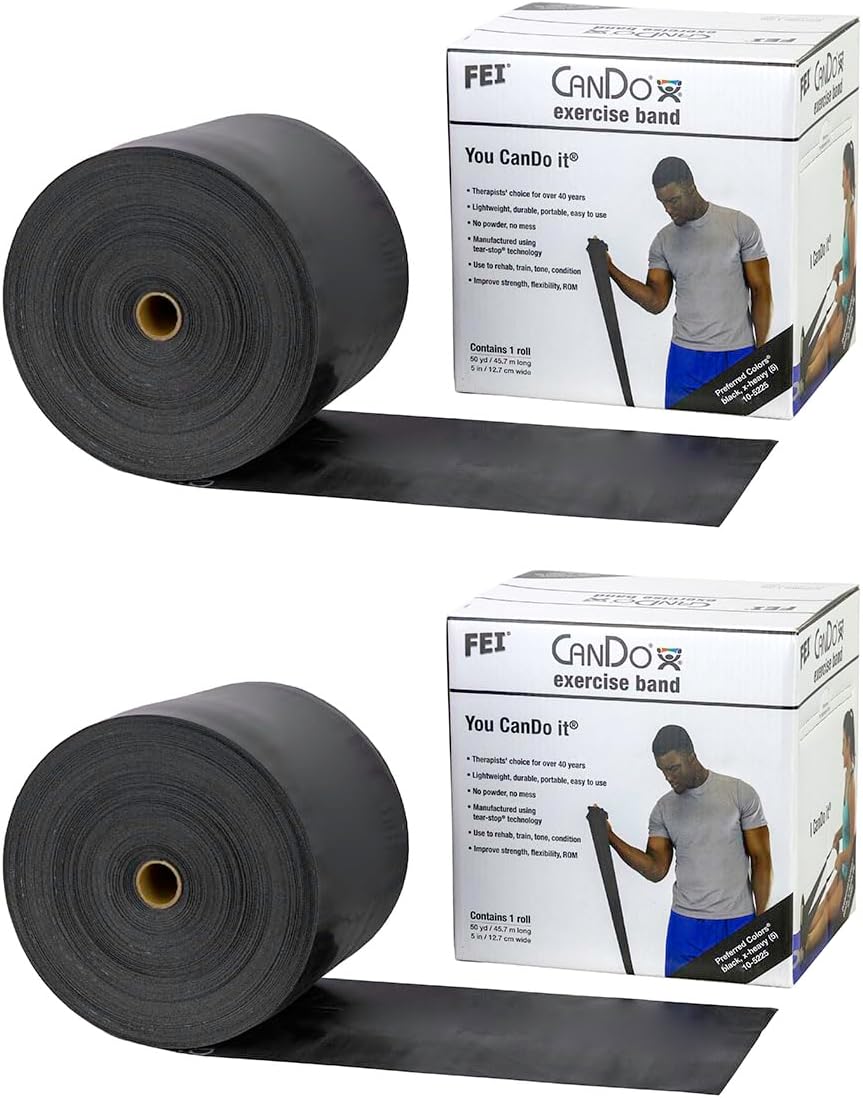 CanDo Exercise Band, Black, 100 Yard (pack of 2)