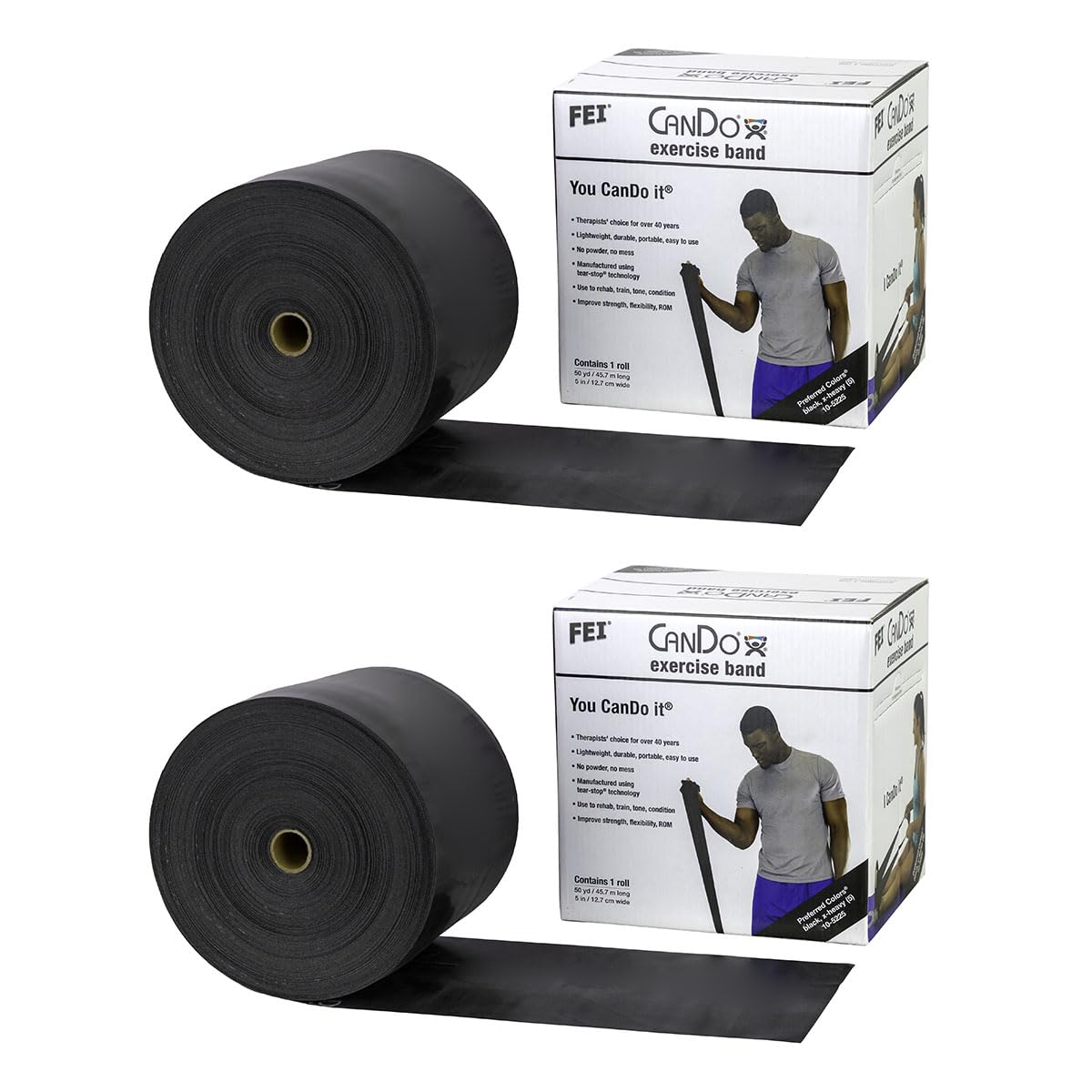 CanDo Twin-Pak Exercise Band, Blue, 100 Yard