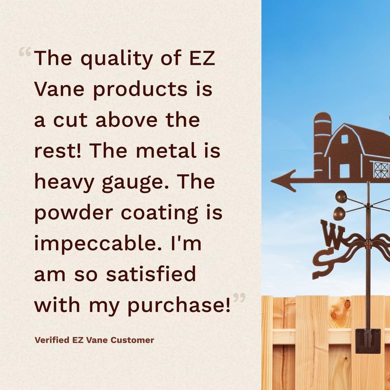 EZ Vane Steel Heron Bird Weathervane with Wind Cups — Post Mount