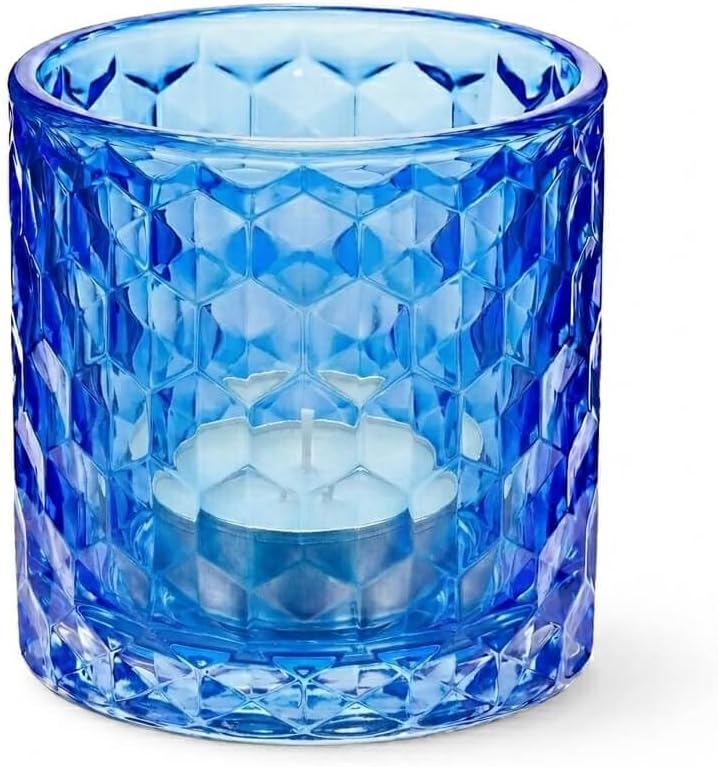 Richland Blue Chunky Honeycomb Glass Votive & Tealight Candle Holder Set of 48