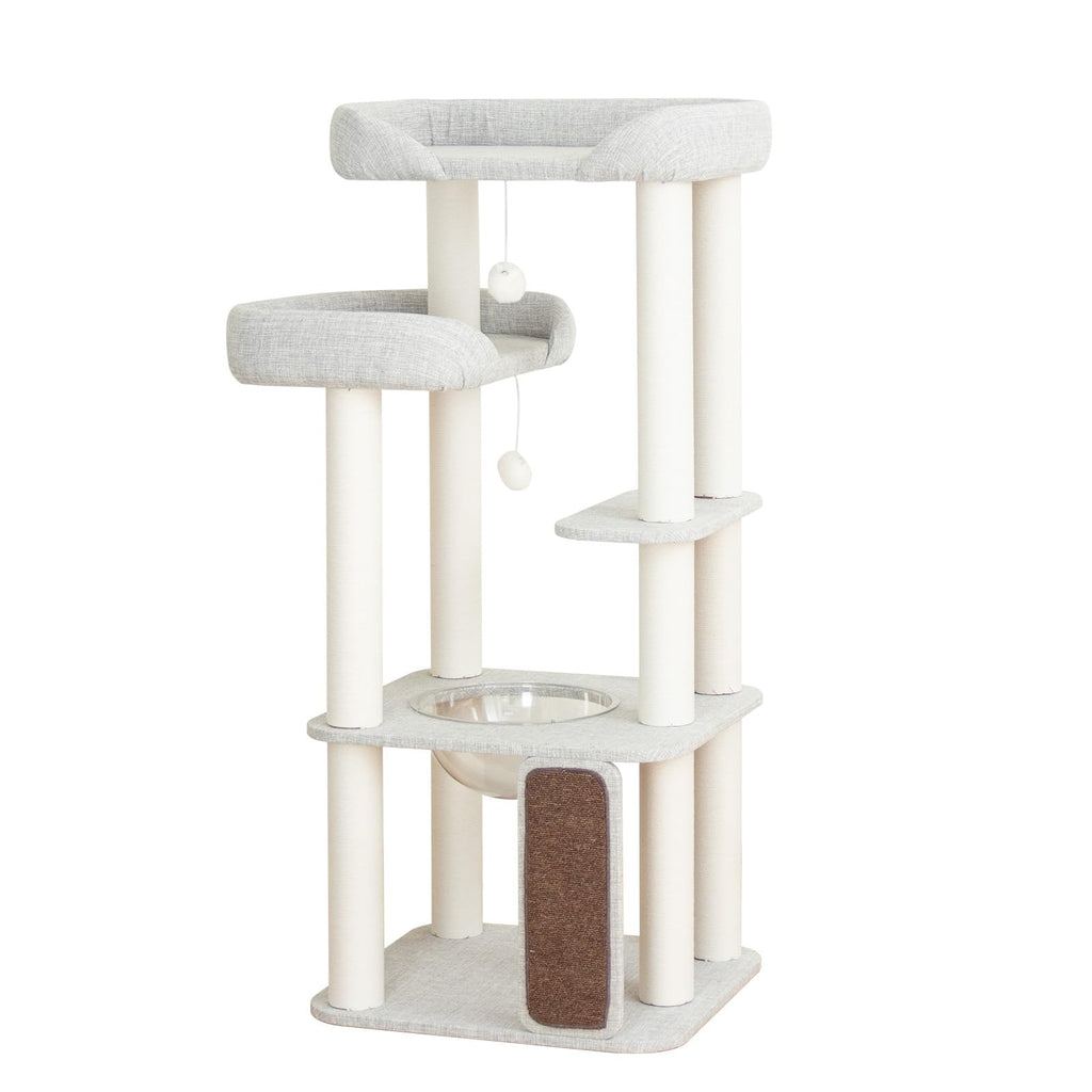37.5" Cat Tree Tower for Large & Senior Cats, Low-Step Design