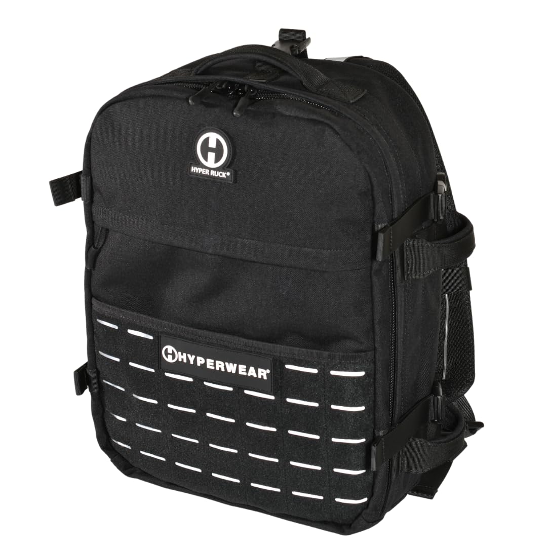 HYPERWEAR® Rucking Backpack with Weights for Walking - 20L Adjustable Weighted Ruck Pack, FlexLoad Plate System