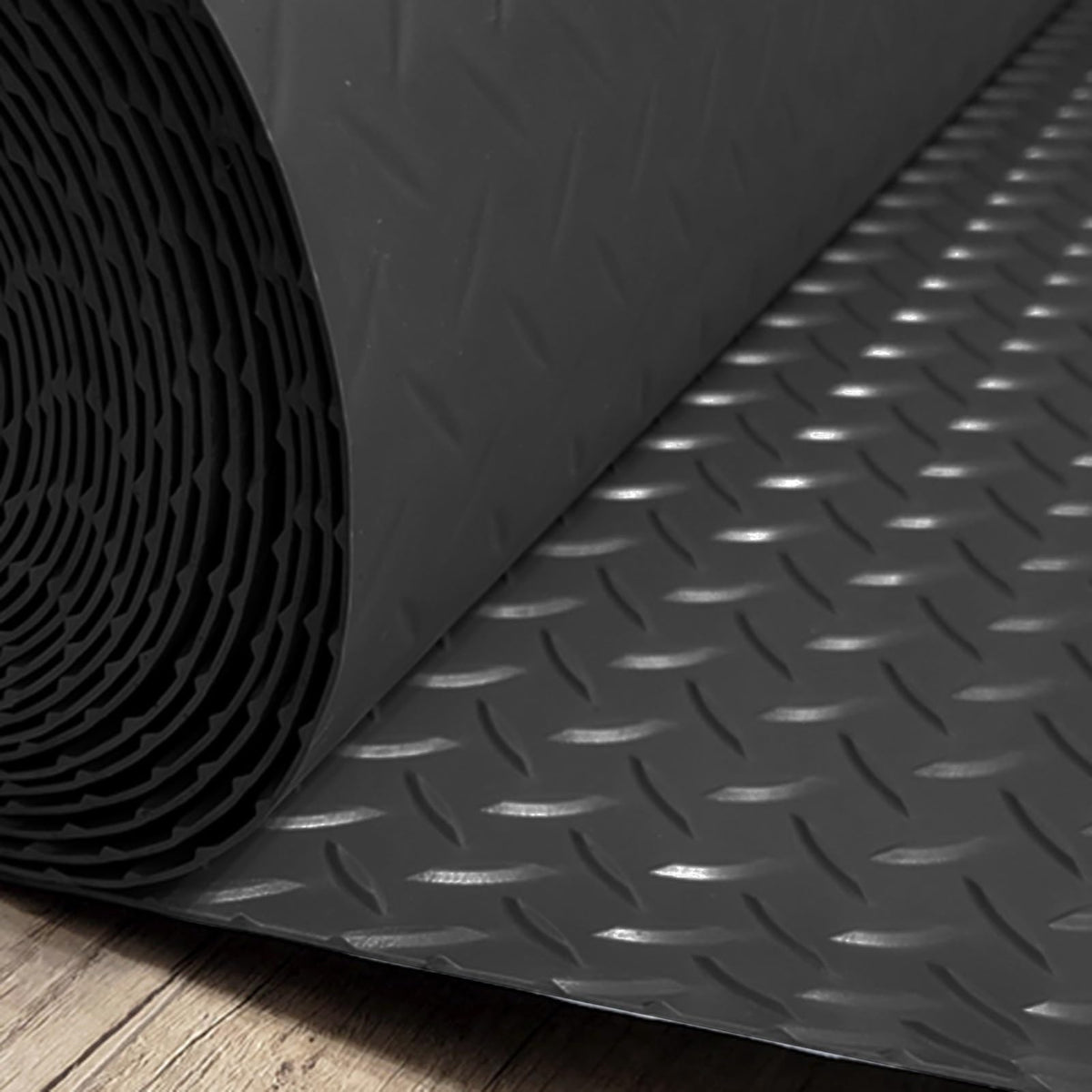 UrbanUp Garage Floor Mat Rubber Diamond Plate Garage Floor Mat, DIY Garage Flooring Roll Flexible, Gym/Camping/Ladder Mats(Gray,0.6x3m (1.7 x 9.8ft))