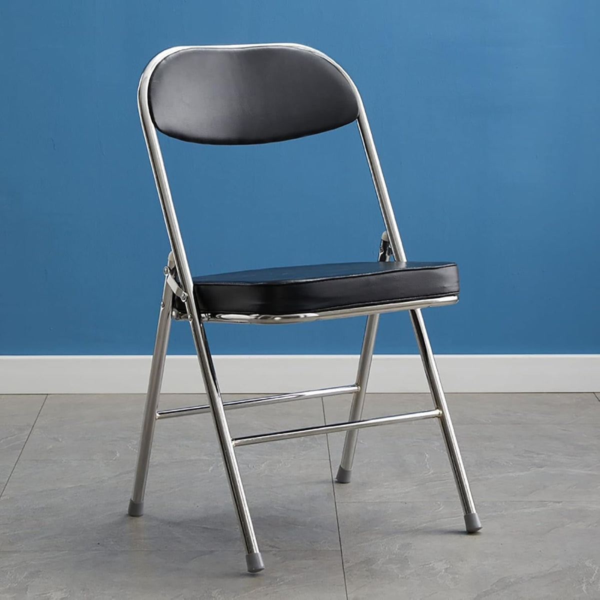 Folding Metal Frame Chairs for Indoor/Outdoor Use Portable Stackable and Durable Gray Color Ideal for Home(Grey)