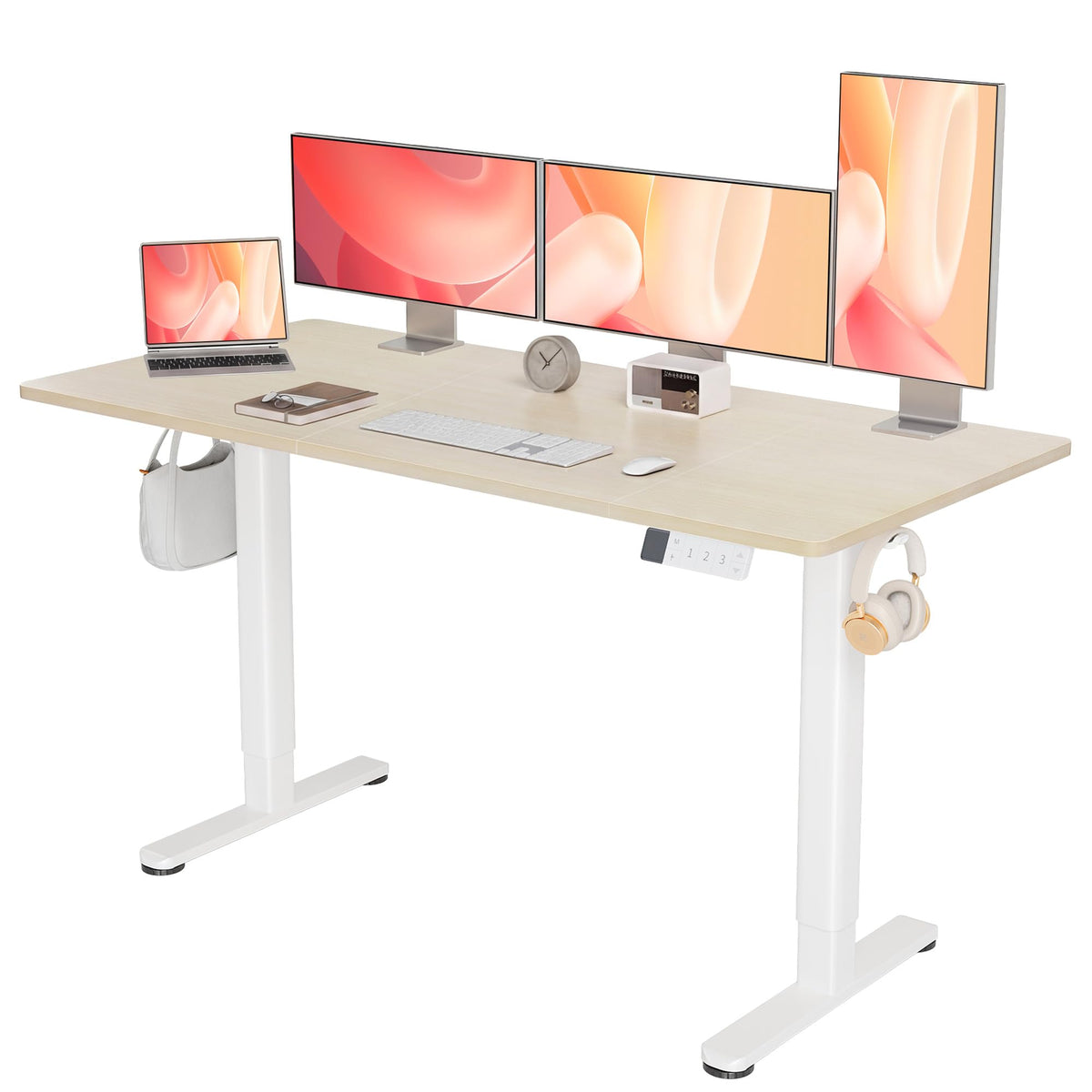YDN 32 x 19 Inch White Electric Standing Desk
