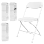 10 Pack White Folding Chairs for School Events Wedding Party Picnic