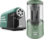 AFMAT 6 Holes Pencil Sharpener for 6-11mm Pencils and Electric Pencil Sharpener for 6-12mm Pencils, 2 Pack