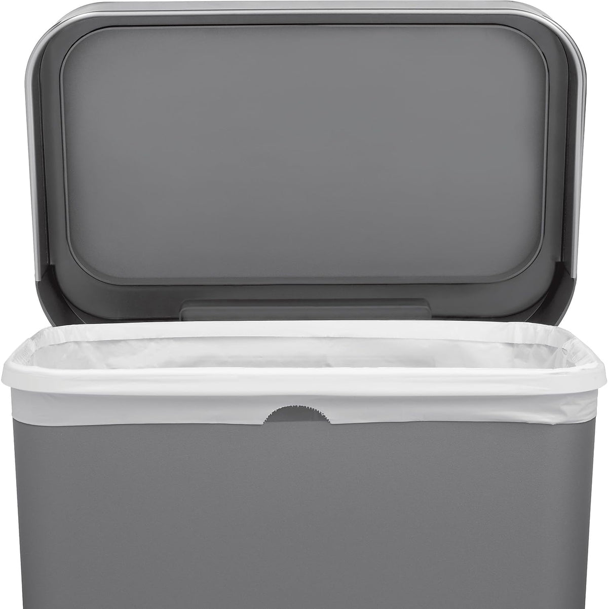simplehuman 45 Liter / 12 Gallon Rectangular Kitchen Step Trash Can with Soft-Close Lid, Grey Plastic