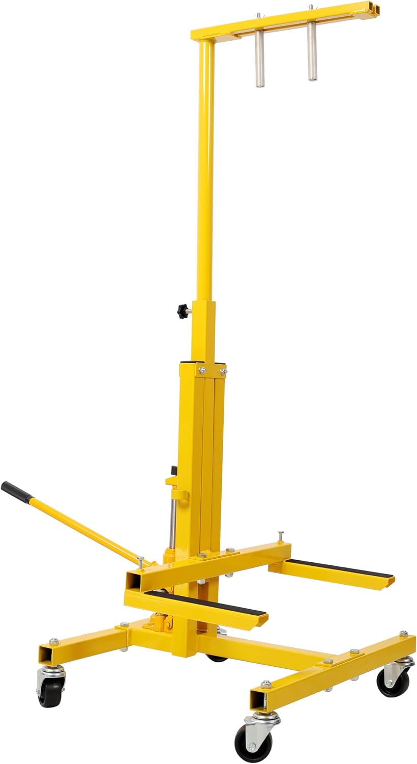 Hydraulic Car Lift, Jack Lifter for Car Door Installation and Removal, Red Steel Mobile Jack Stand with Hoist Dolly, Professional Tool for Garage Workshop, 2026 Upgrade (Yellow)
