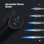 Butane Lighter Torch Long Lighter Refillable Lighter Windproof with Visual Fuel Window Flexible Extra Long Torch Lighter for Fireplace Candles (No Butane Included) (Black + Orange, 2 Pack)