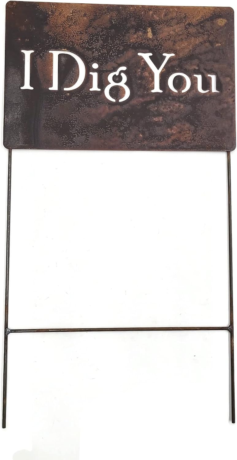 Funny Garden Stake 20 to 33 Inches Tall (I Dig You, XL 33" Tall)