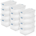 Sterilite Latching Box with Lids for Home and Office, 32 Quart, 6-Pack