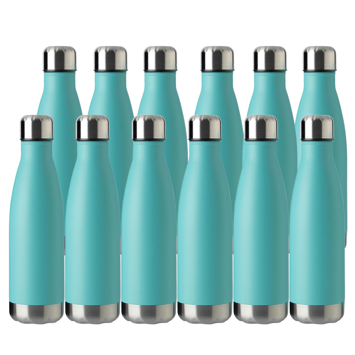 MEWAY 17oz Sport Water Bottle Vacuum Insulated Stainless Steel Sport Water Bottle Leak-Proof Double Wall Cola Shape Water Bottle,Keep Drinks Hot & Cold (colorful，12 Pack)