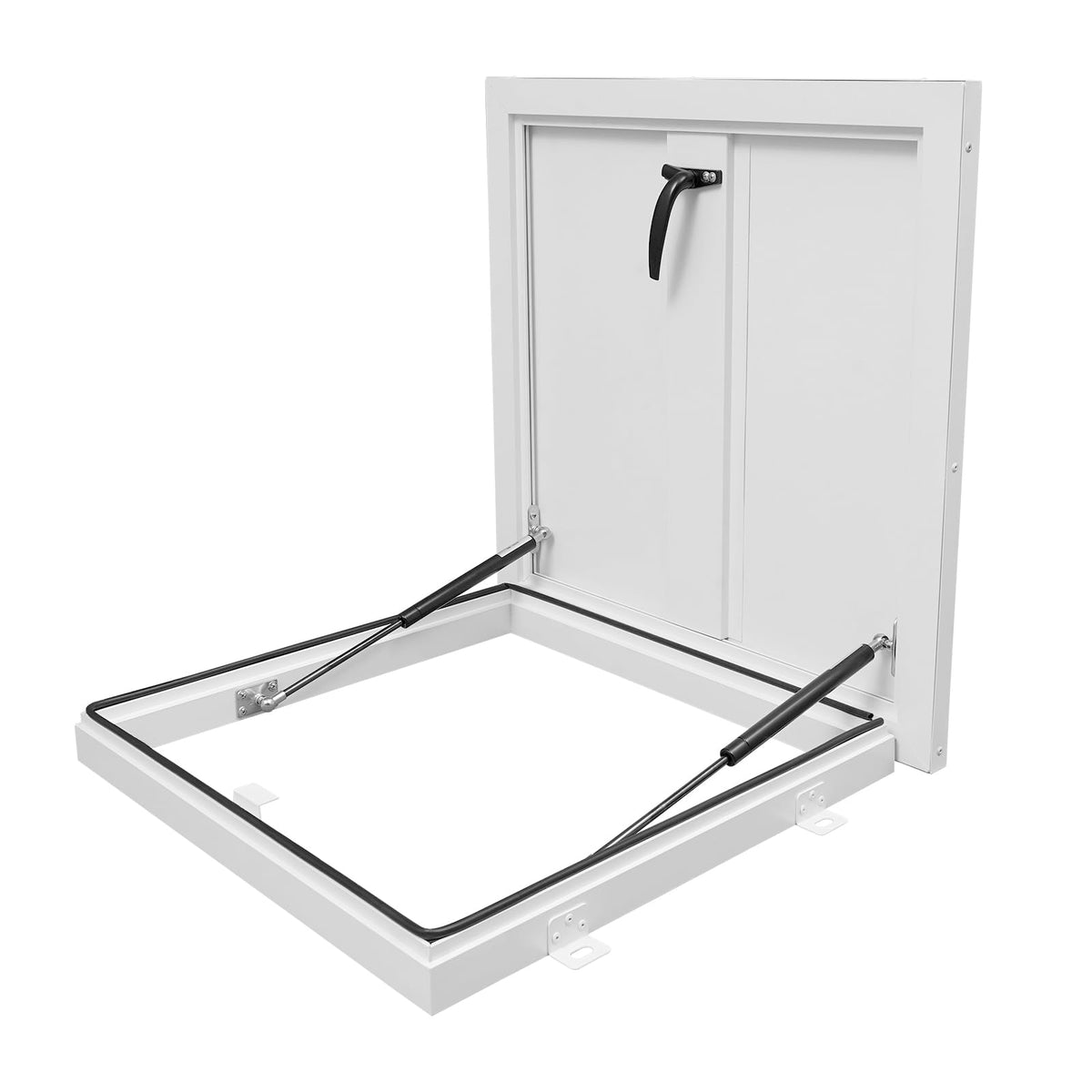 Roof Hatch, Galvanized Powder Coated Steel Roof Hatch Roof Steel Security Door Roof Access Hatch (19.7" L x 19.7" W White)