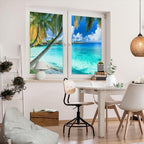 Beautiful Ocean Scenery Window Privacy Film 35.4Wx55.1L inch x 2pcs