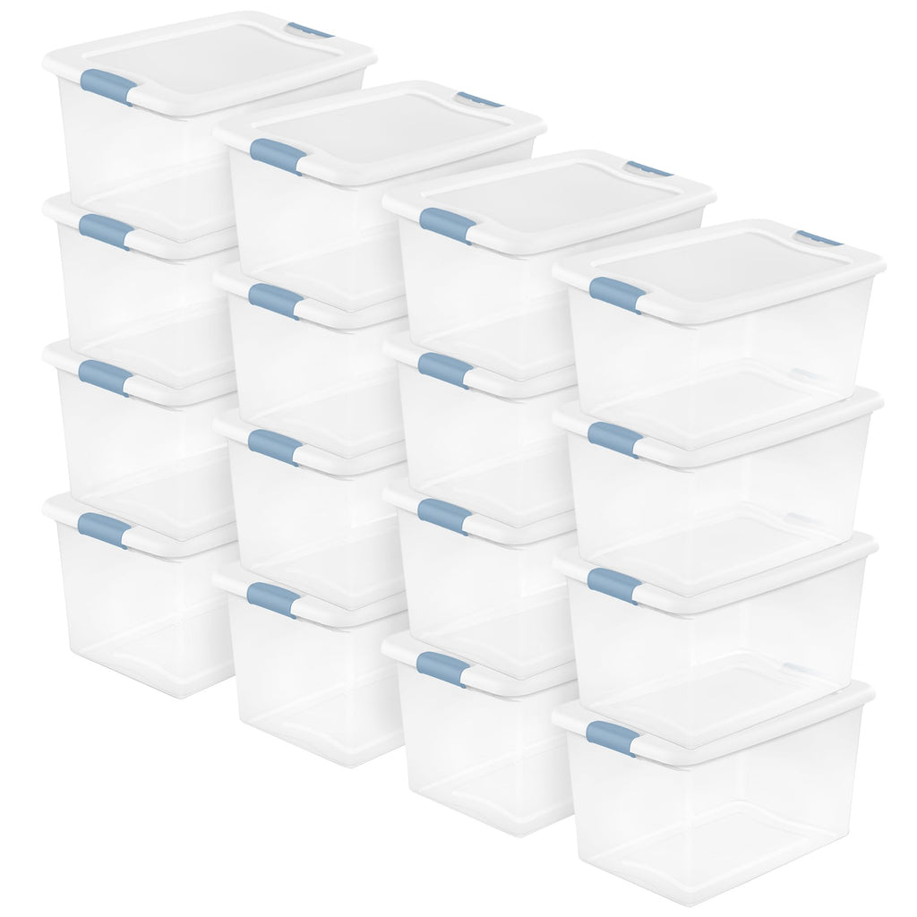 Sterilite Latching Box with Lids for Home and Office, 32 Quart, 6-Pack