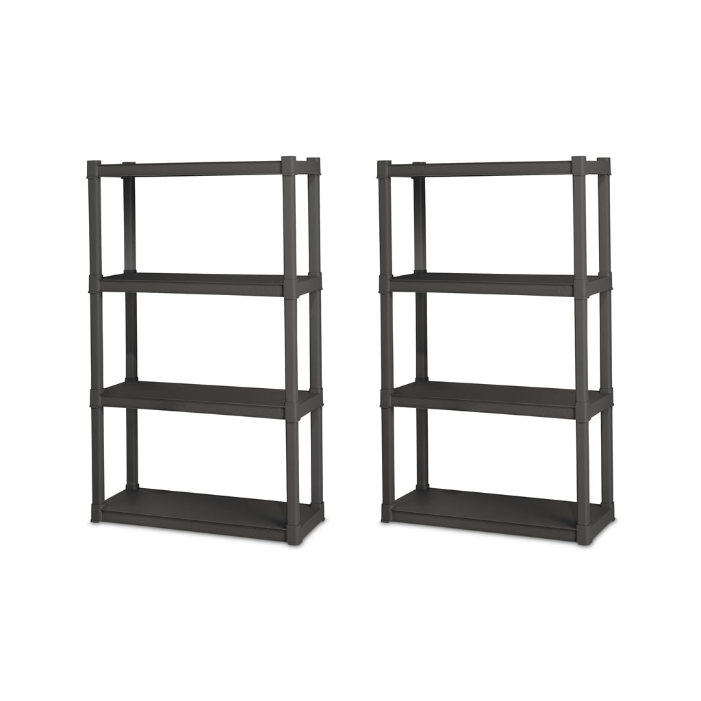 Sterilite 4 Shelf Cabinet, Lockable Utility Storage, Gray, 2-Pack