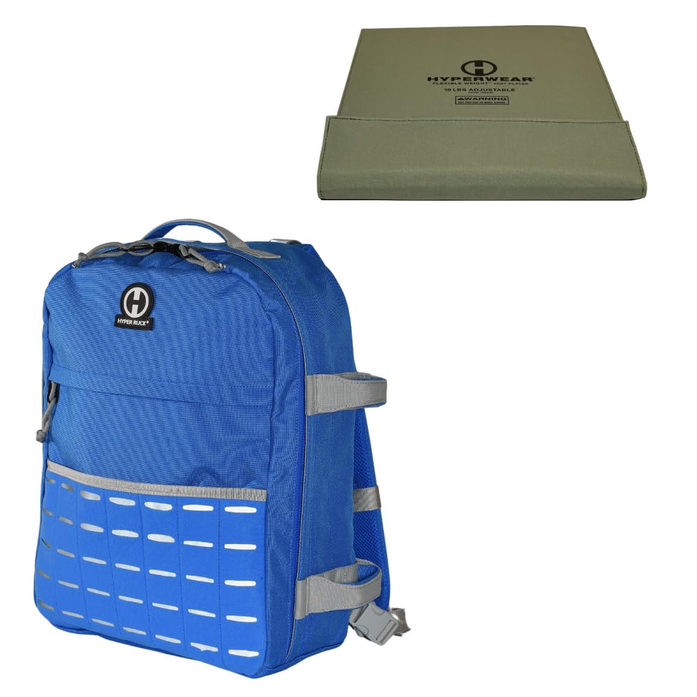 HYPERWEAR® Rucking Backpack with Weights for Walking - 20L Adjustable Weighted Ruck Pack, FlexLoad Plate System