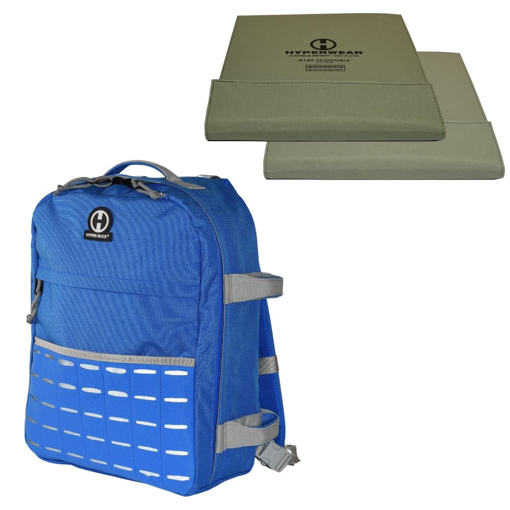 HYPERWEAR® Rucking Backpack with Weights for Walking - 20L Adjustable Weighted Ruck Pack, FlexLoad Plate System